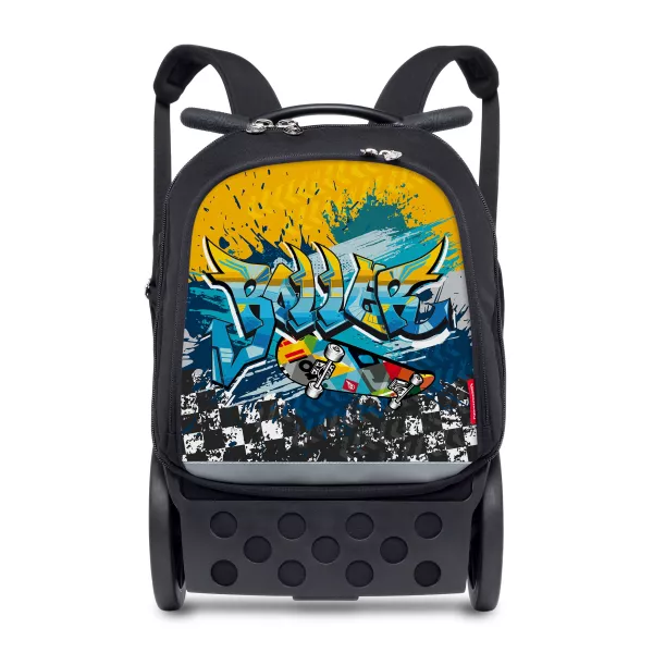 Školní a cestovní batoh na kolečkách Nikidom Roller UP Street style (19 l), Černý