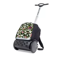 Školní a cestovní batoh na kolečkách Nikidom Roller UP XL Butterfly camo (27 l), Černý