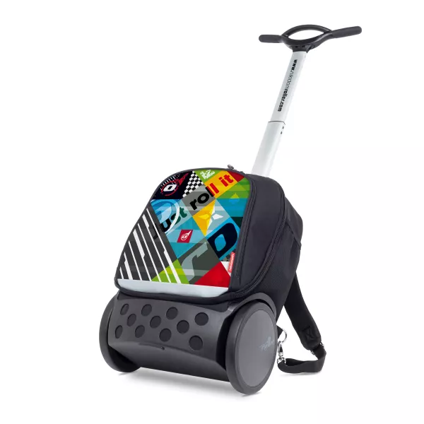 Školní a cestovní batoh na kolečkách Nikidom Roller UP Reef (19 l), Černý