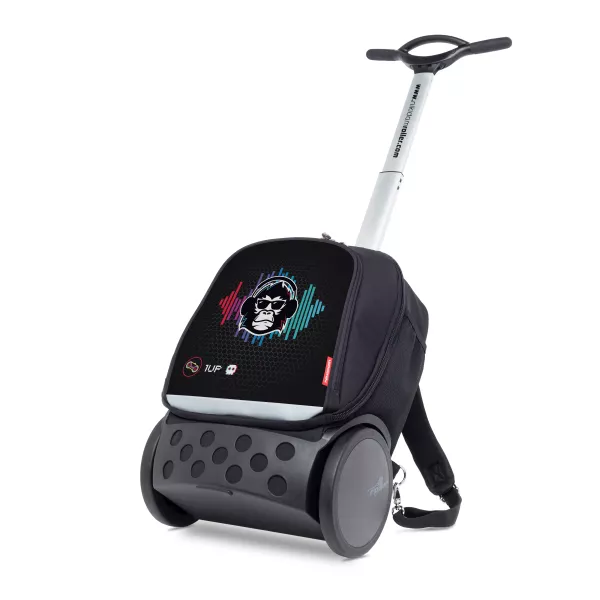 Školní a cestovní batoh na kolečkách Nikidom Roller UP Black (19 l), Černý