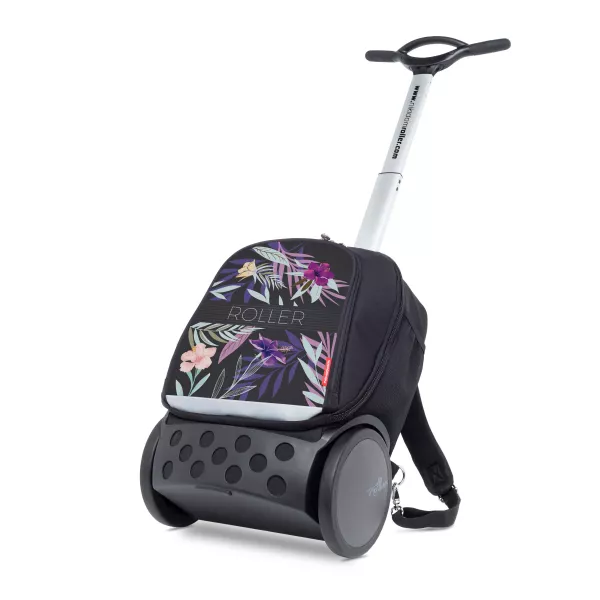 Školní a cestovní batoh na kolečkách Nikidom Roller UP Tropic (19 l), Černý