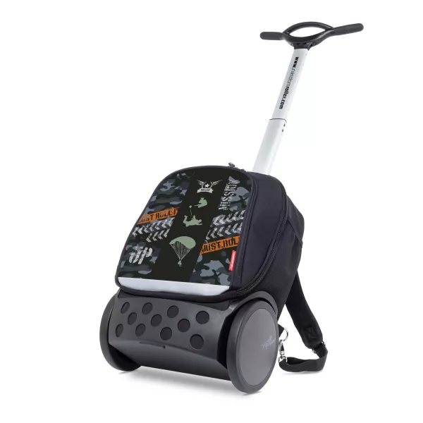 Školní a cestovní batoh na kolečkách Nikidom Roller UP XL Camo (27 l), Černý