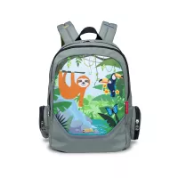 Školní a předškolní batoh Nikidom Roller GO Rainforest 15L, šedo-zelený