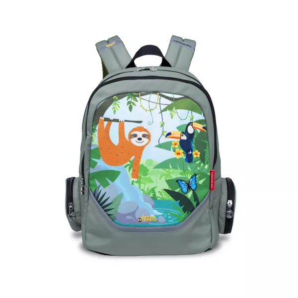 Školní a předškolní batoh Nikidom Roller GO Rainforest 15L, šedo-zelený