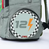 Školní a předškolní batoh Nikidom Roller GO Race Car 15L, šedo-zelený