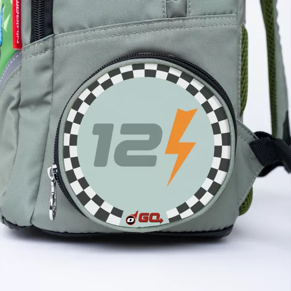 Školní a předškolní batoh Nikidom Roller GO Race Car 15L, šedo-zelený